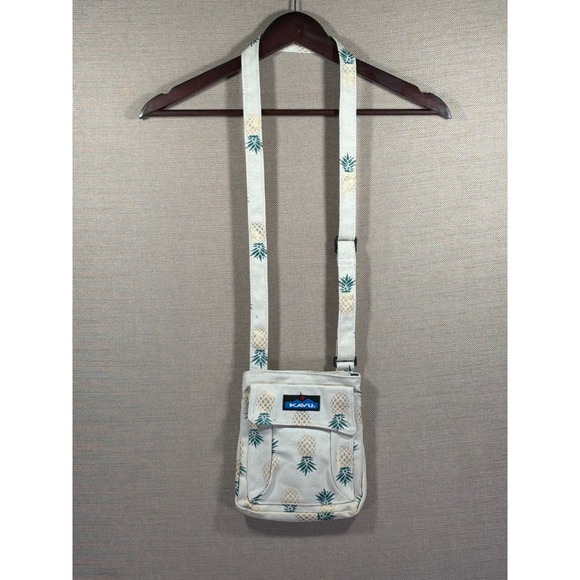 Kavu Handbags - KAVU Keeper Crossbody Bag Canvas Pineapple Print‎ Tropical Shoulder Purse Cream